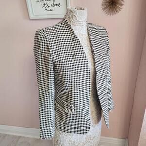 EUC Weekend MaxMara open black white houndstooth pattern jacket blazer S ? RR11
